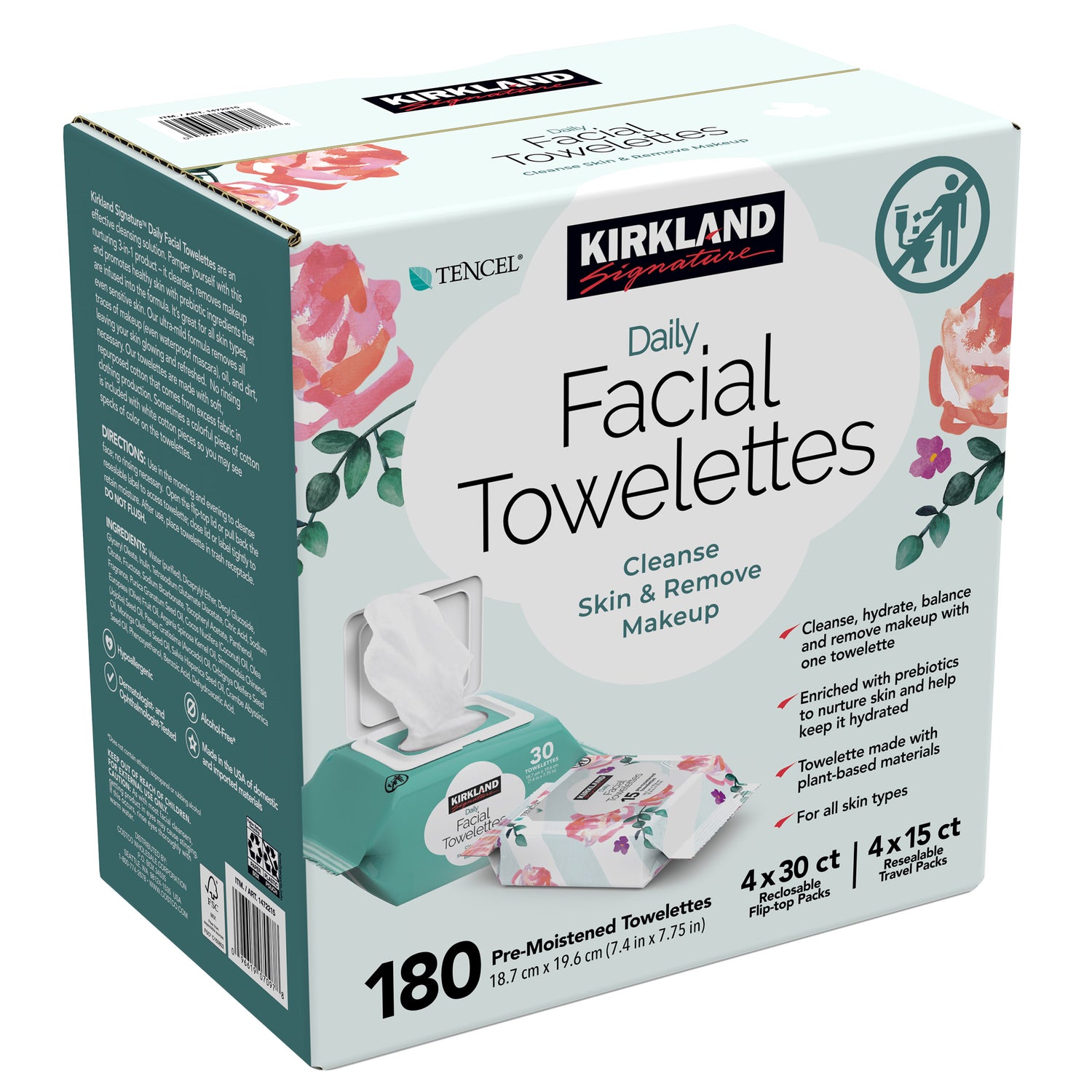 Daily Facial Towelettes, 180-Count