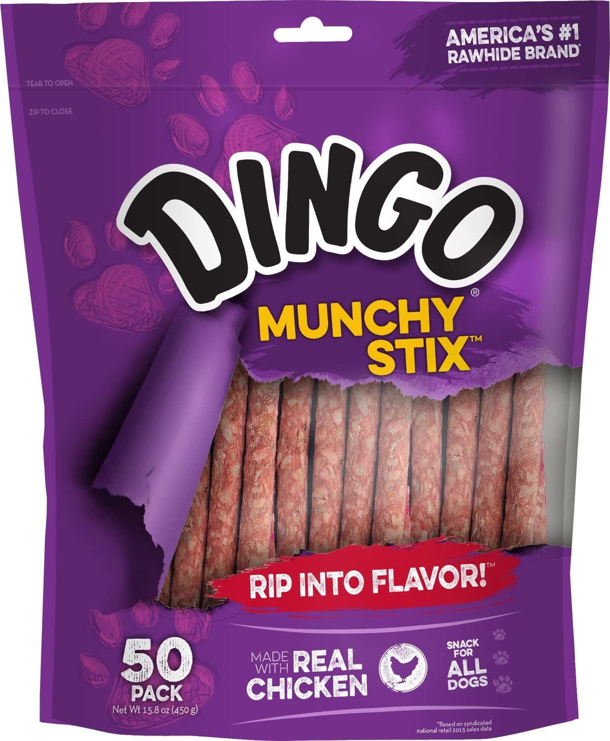 Munchy Stix Dog Treat W/ Real Chicken, 50-Count