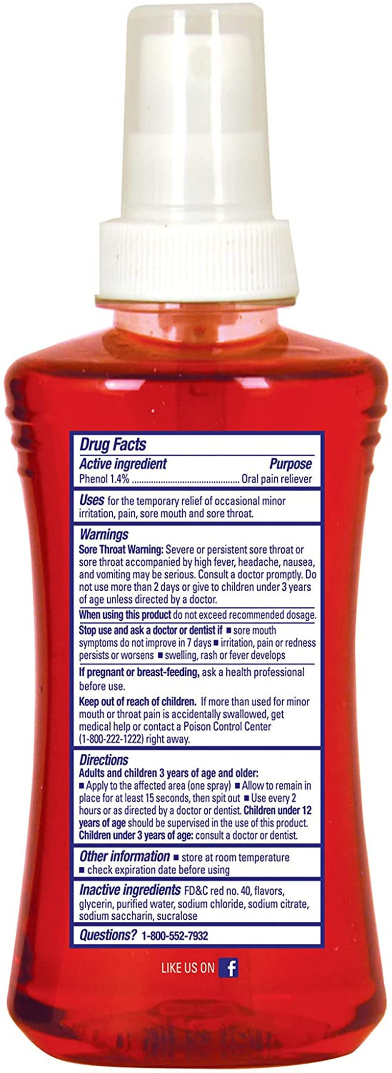 Chloraseptic Sore Throat Spray, Cherry, 6 Fl Oz, 1 Bottle