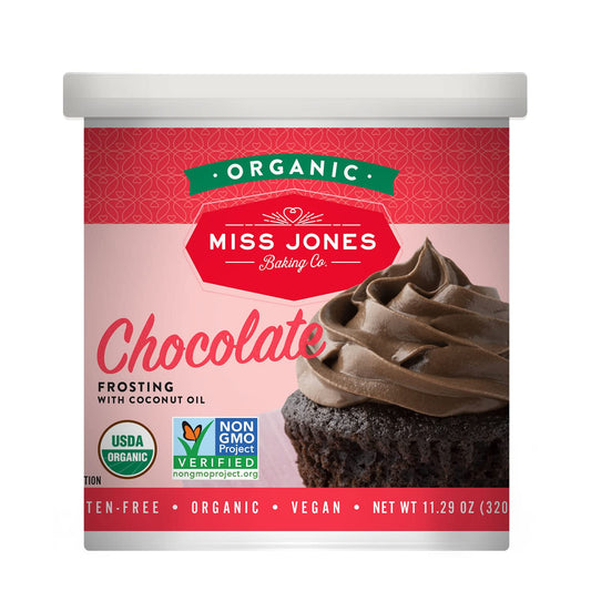 Miss Jones Baking Organic Buttercream Frosting, Perfect for Icing and Decorating, Vegan-Friendly: Rich Fudge Chocolate (Pack of 1)