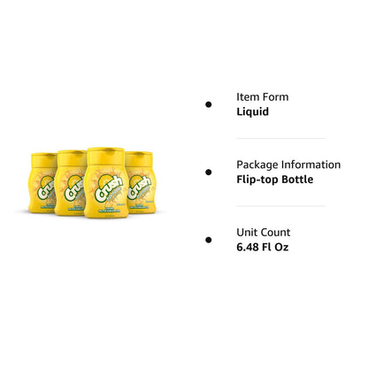 Crush, Pineapple, Liquid Water Enhancer – New, Better Taste! (4 Bottles, Makes 96 Flavored Water Drinks) – Sugar Free, Zero Calorie