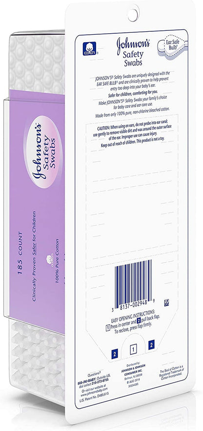 Johnson'S Baby Safety Swabs 185 Each