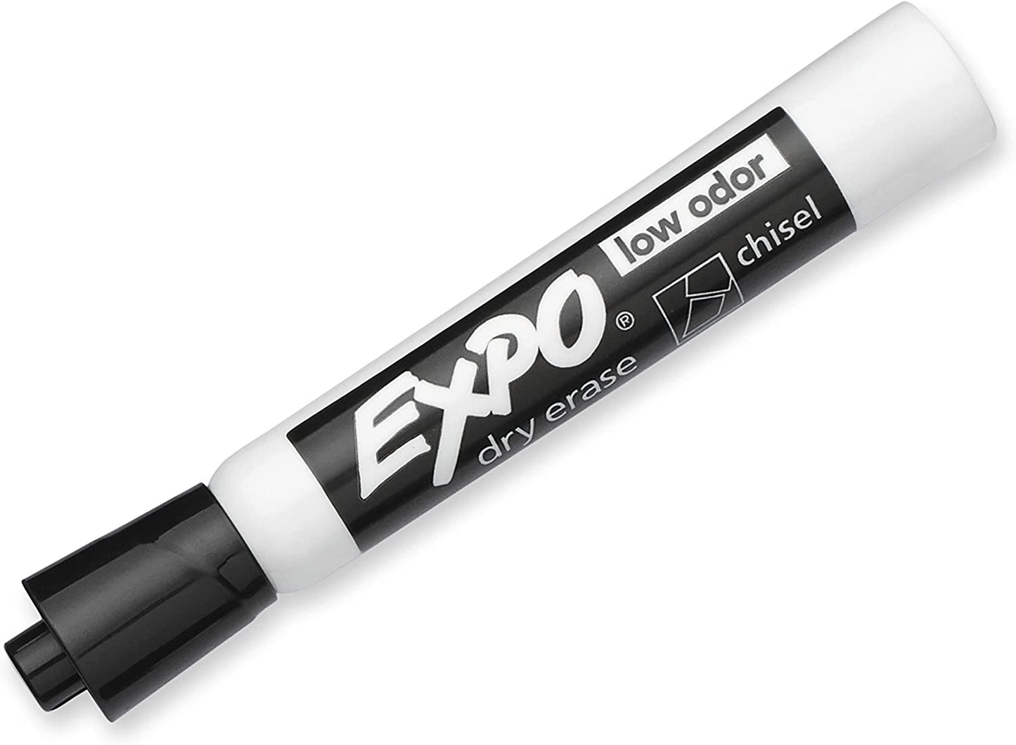 EXPO 80661 Low-Odor Dry Erase Markers, Chisel Tip, Black, 4-Count