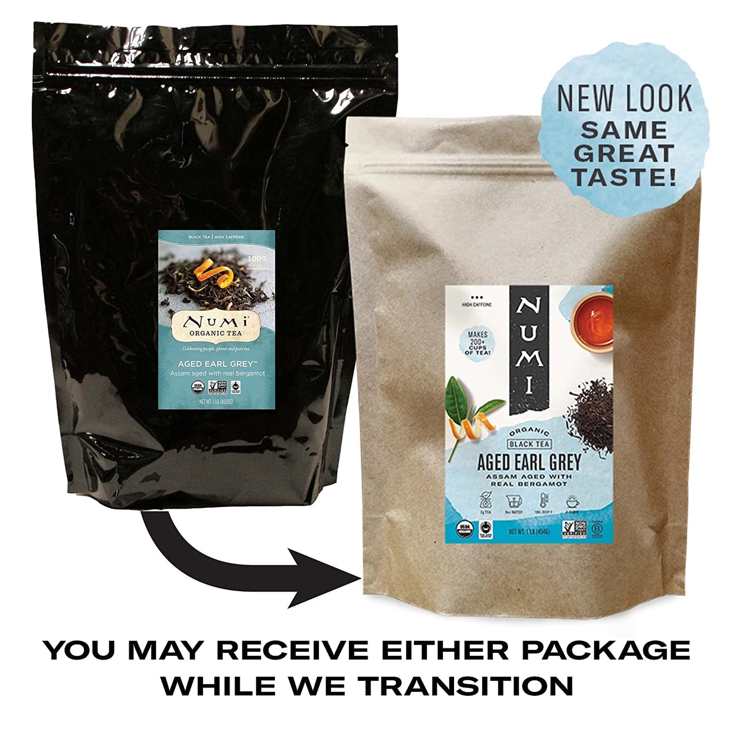 Organic Tea Aged Earl Grey, 16 Ounce Pouch, Loose Leaf Black Tea (Packaging May Vary)