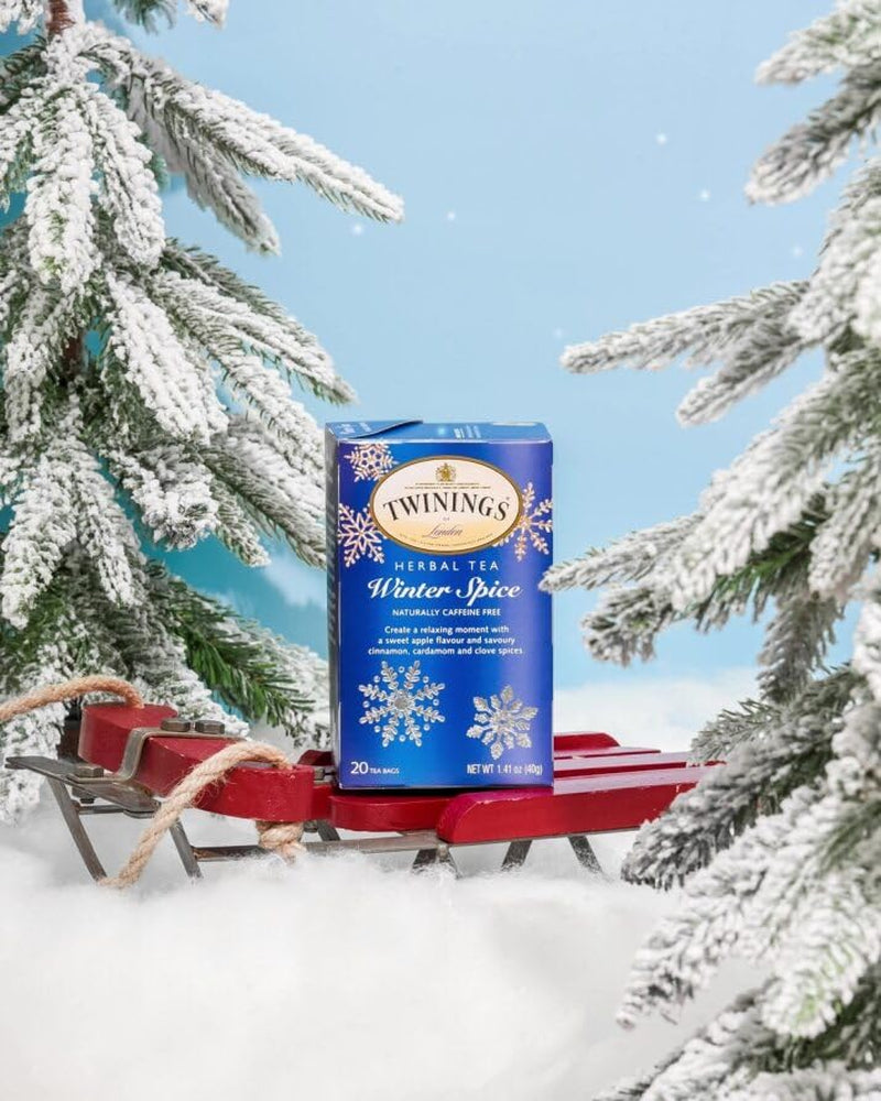 Twinings Christmas Tea and Winter Spice Tea Variety Pack - 1 Caffeinated Spiced Black Tea and 1 Caffeine-Free Spiced Camomile Herbal Tea, Bags Individually Wrapped, 20 Count (Pack of 2)