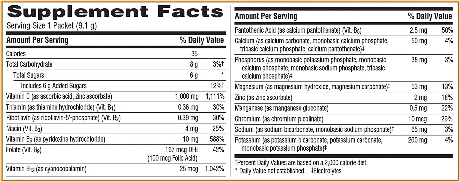 Emergen-C (1 Count, Super Orange Flavor) Dietary Supplement Fizzy Drink Mix with 1000Mg Vitamin C, 0.32 Ounce Packets, Caffeine Free