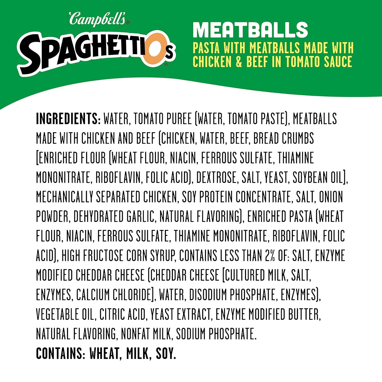 Spaghettios Canned Pasta with Meatballs, 15.6 Oz Can (Pack of 12)