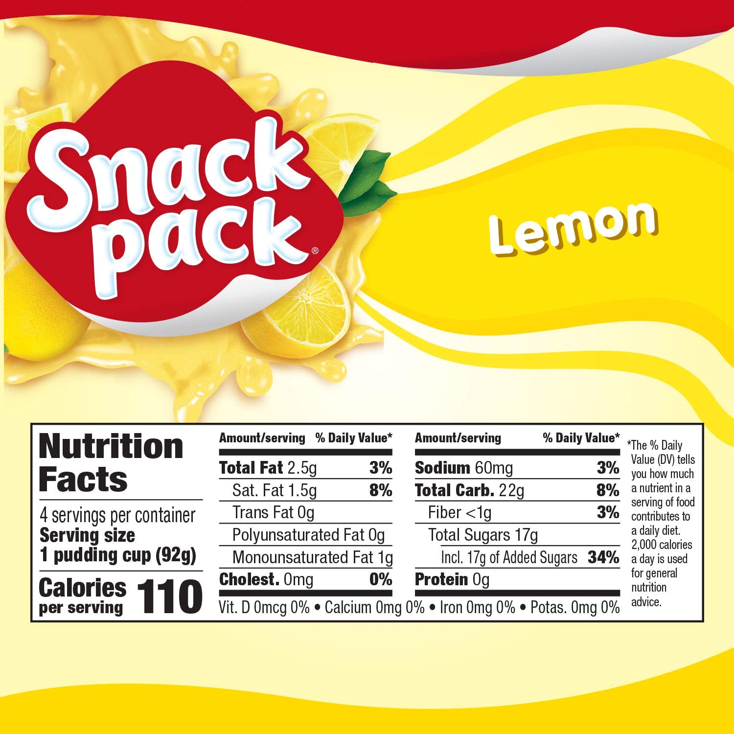 Snack Pack Lemon Pudding Cups, 13 Ounce (Pack of 12)