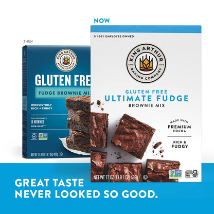 King Arthur, Gluten Free Fudge Brownie Mix, Certified Gluten-Free, Non-Gmo Project Verified, Certified Kosher, 17 Ounces