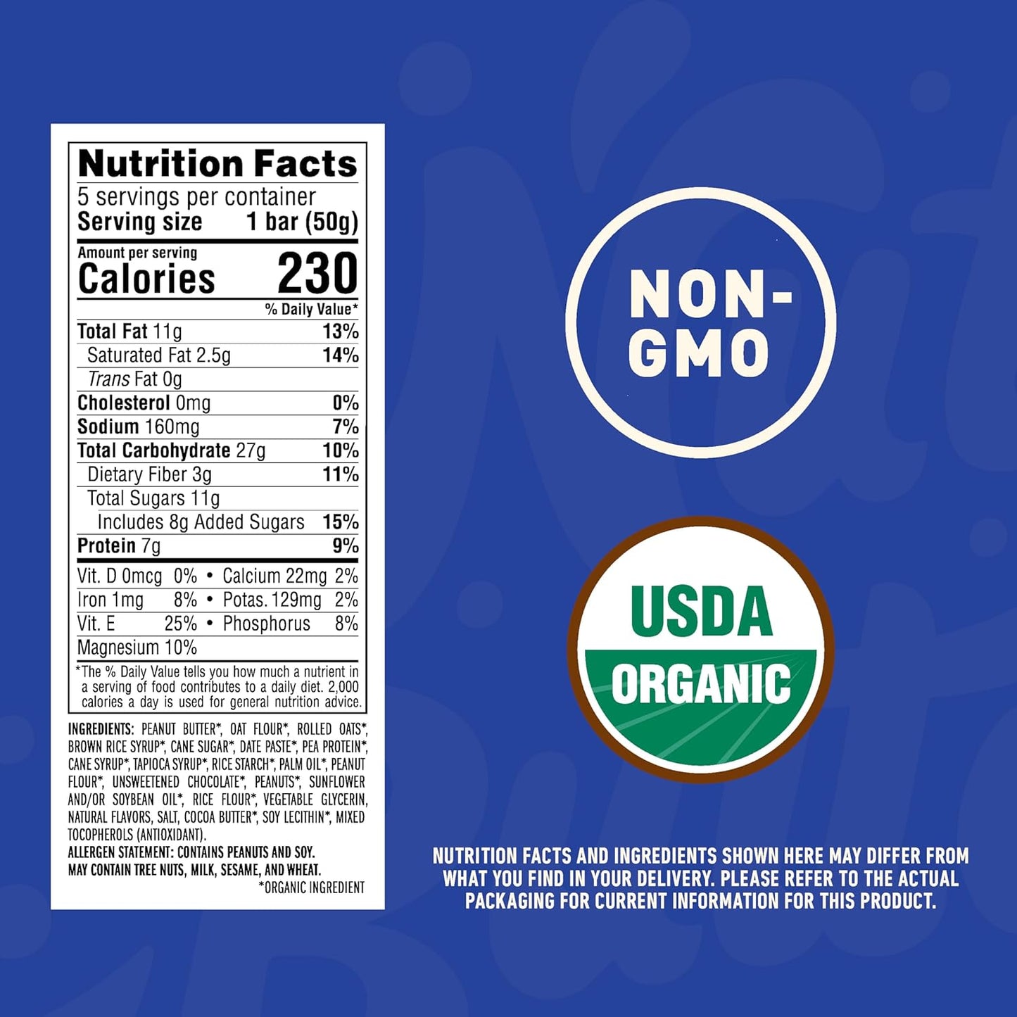 CLIF Nut Butter Bar - Chocolate Chip & Peanut Butter - Filled Energy Bars - Non-Gmo - USDA Organic - Plant-Based - Low Glycemic - 1.76 Oz. (5 Pack)