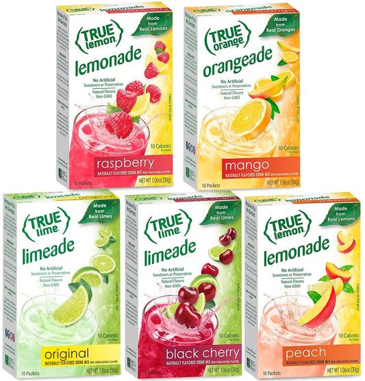 True Lemon Assorted Beverage & Lemonade Drink Mixes 10 Ct 1.06Oz(Pack of 5)