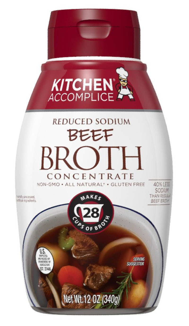 Kitchen Accomplice Reduced Sodium Beef Broth Concentrate, 12 Ounce (Pack of 1)