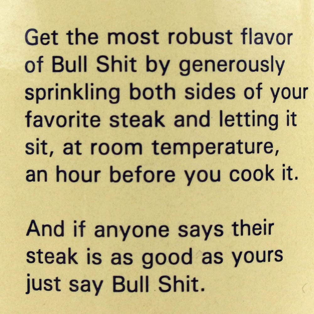 Bull Shit Steak Seasoning, Net Wt 12Oz