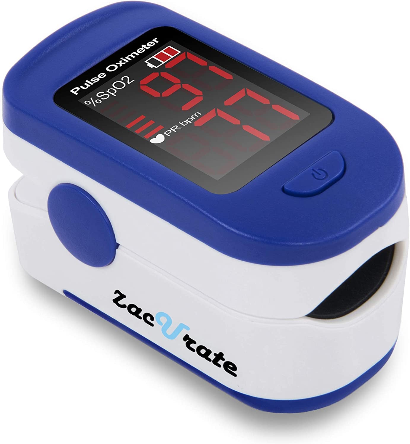 Zacurate 500BL Fingertip Pulse Oximeter Blood Oxygen Saturation Monitor with Batteries Included (Navy Blue)