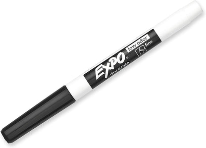 EXPO Low Odor Dry Erase Markers, Fine Tip, Black, 4 Count