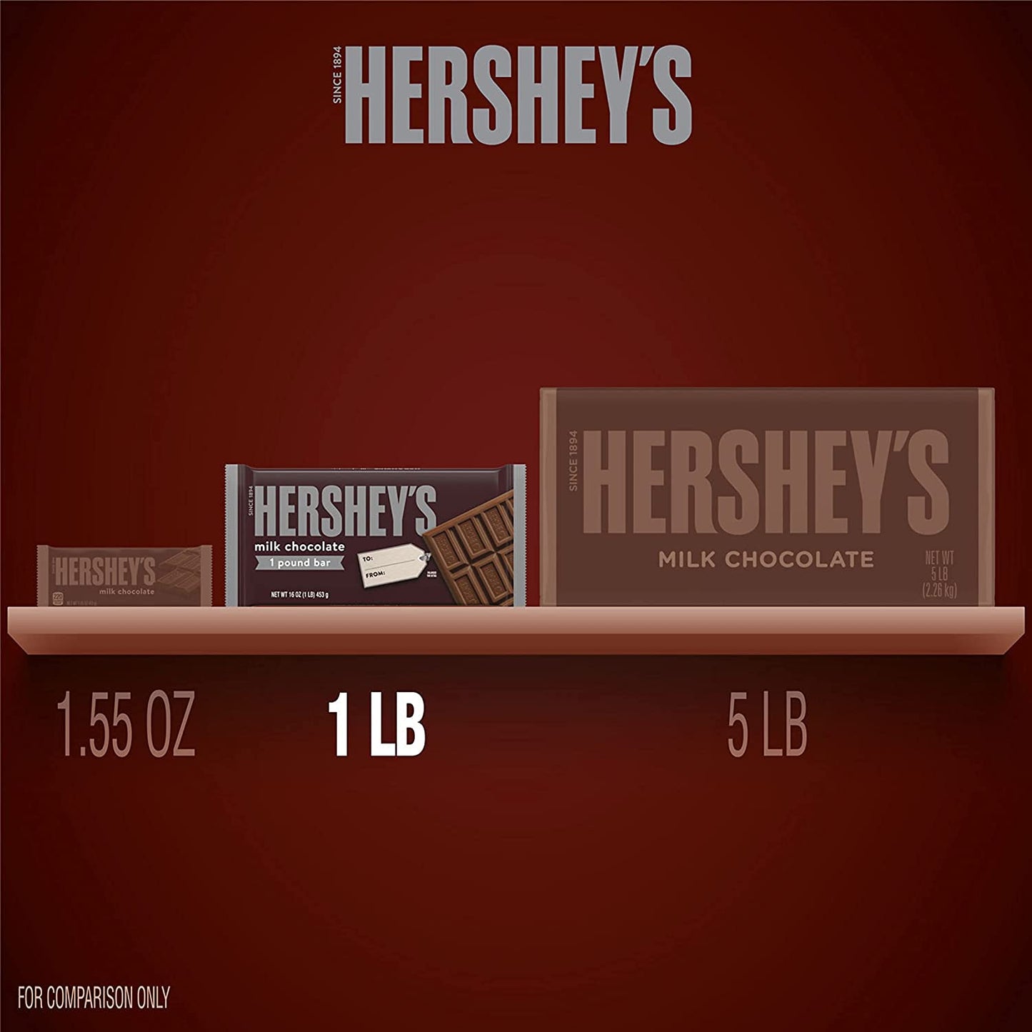 Hershey'S, Milk Chocolate Bar, 1 Lb.