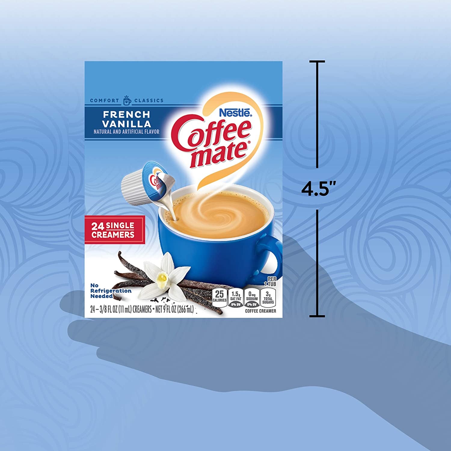 Coffee-Mate Coffee Creamer Liquid Singles, French Vanilla, 24 Count (Pack of 4)