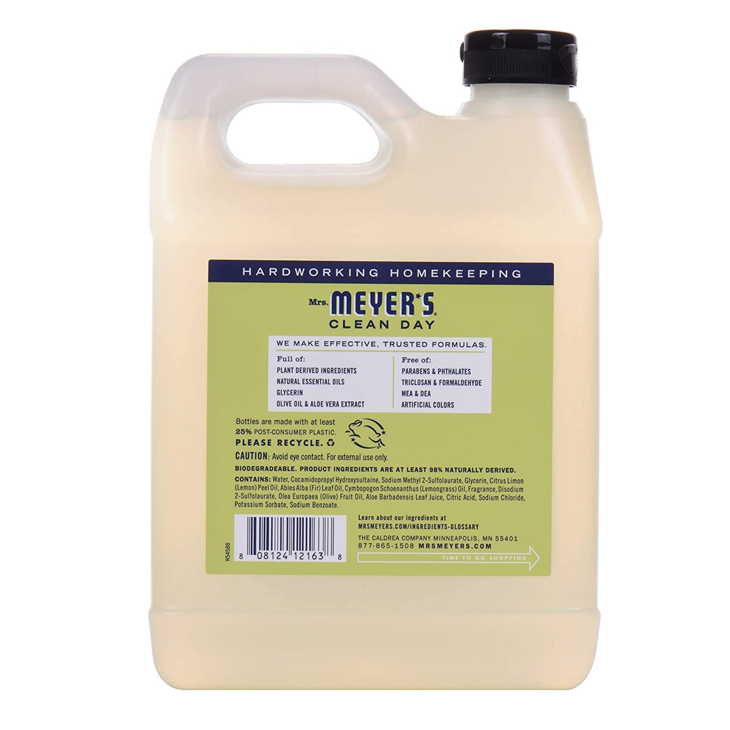 Mrs. Meyer'S Clean Day Liquid Hand Soap Refill, Cruelty Free and Biodegradable Formula, Lemon Verbena Scent, 33 Oz