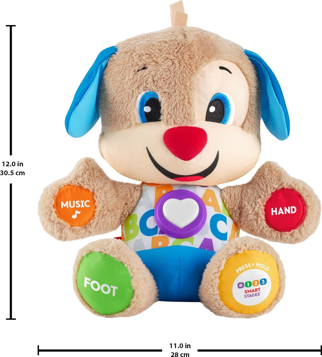 Fisher-Price Laugh & Learn Baby & Toddler Toy Smart Stages Puppy Interactive Plush Dog with Music and Lights for Ages 6+ Months