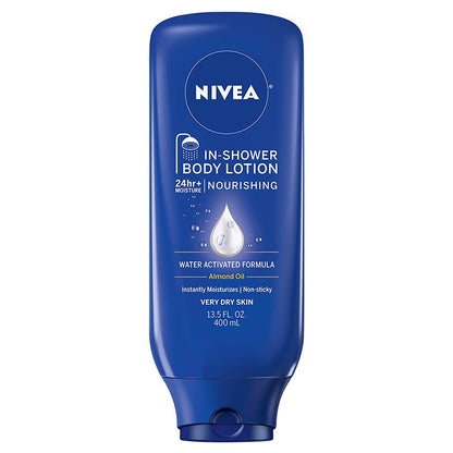 NIVEA Nourishing in Shower Lotion, Body Lotion for Dry Skin, 13.5 Fl Oz Bottle