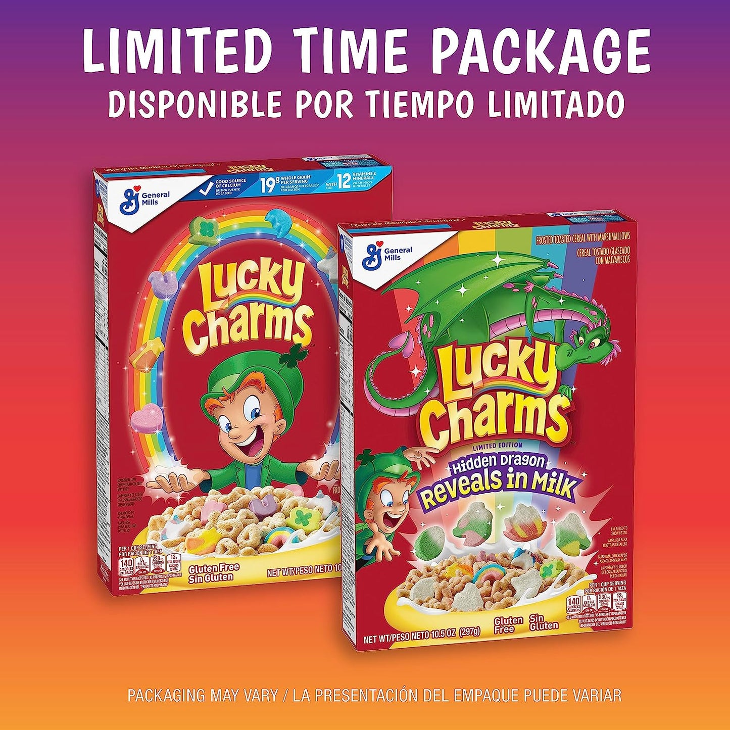 Lucky Charms Gluten Free Cereal with Marshmallows, Guardians of the Galaxy Vol. 3 Special Edition, Family Size, 18.6 OZ