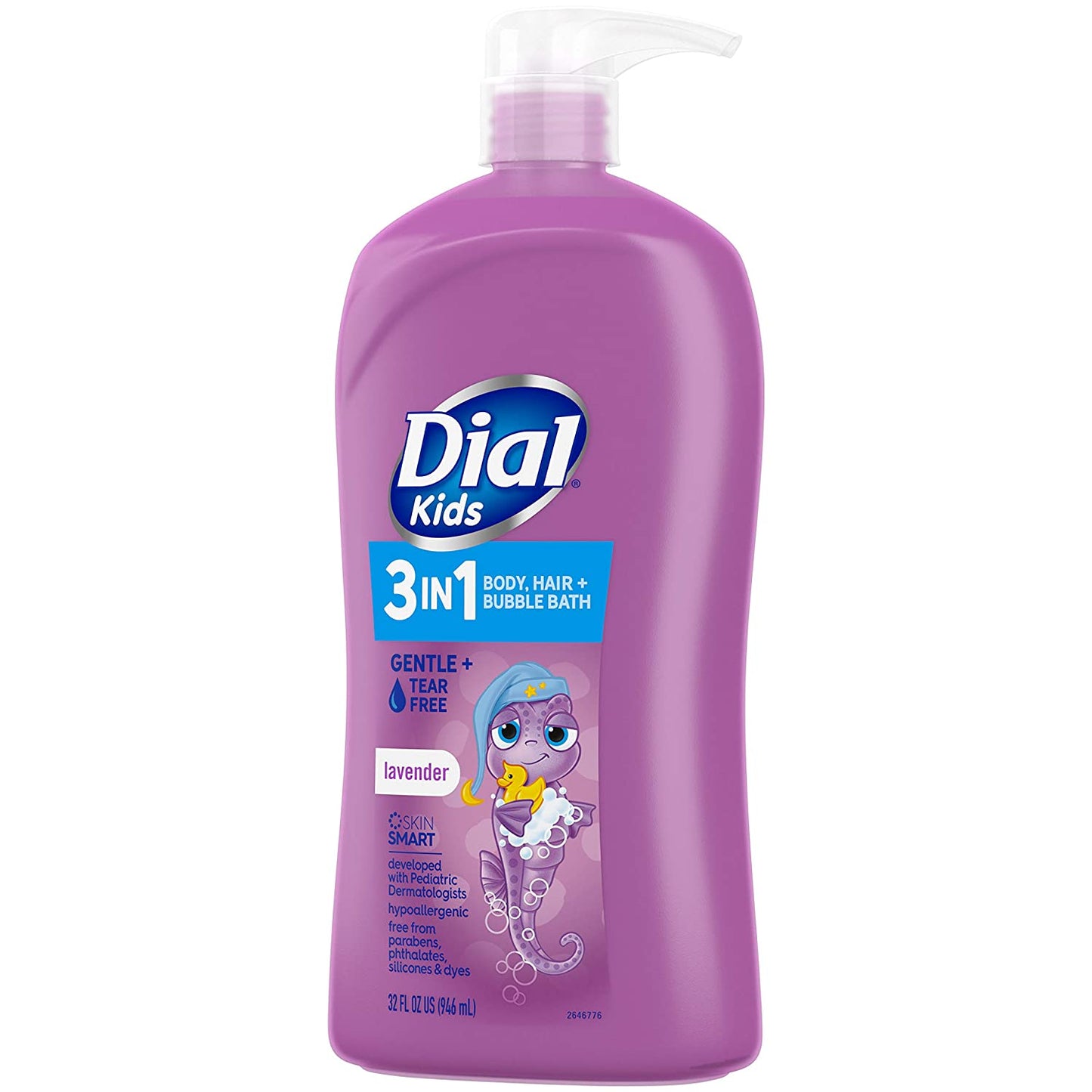 Dial Kids 3-In-1 Body+Hair+Bubble Bath, Lavender Scent, 32 Fl Oz