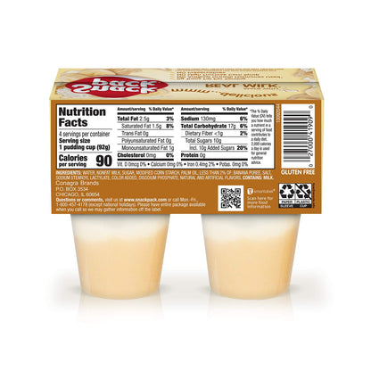 Snack Pack Banana Cream Pie Pudding Cups, 4 Count ( Pack of 12)