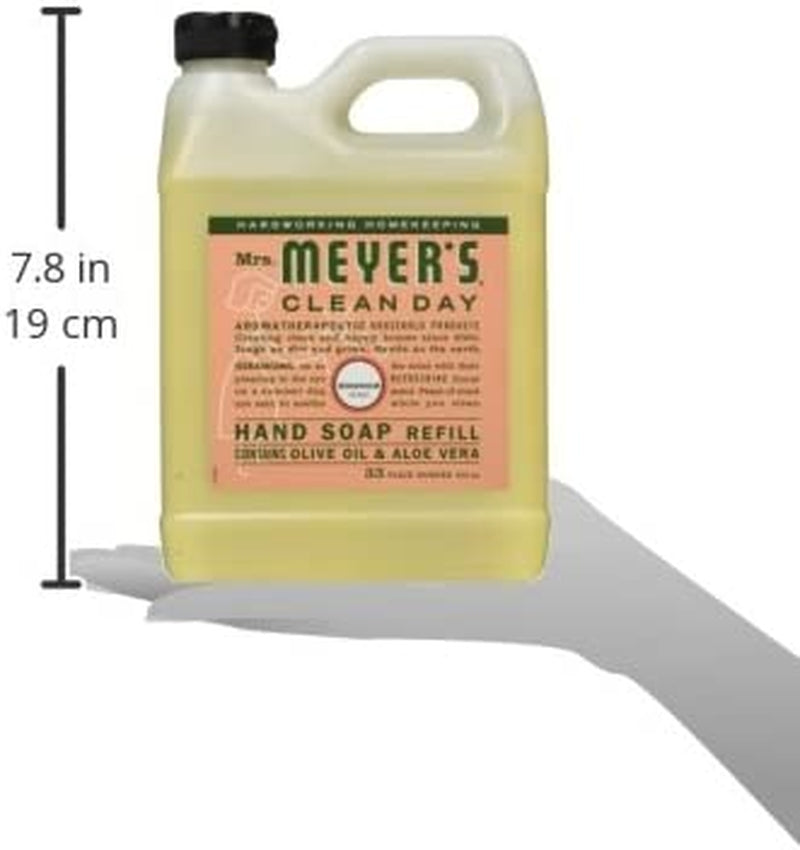 MRS. MEYER'S CLEAN DAY Hand Soap Refill, Made with Essential Oils, Biodegradable Formula, Geranium, 33 Fl. Oz