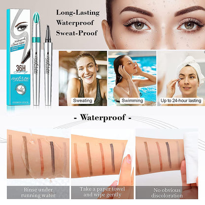 Eyebrow Pencil Eyebrow Microblading Pen - Eye Makeup Eyebrow Pen Micro 4 Point Brow Pen Lift & Snatch Eyebrow Microblading Pen Long-Lasting Waterproof Natural Eyebrow Hair (Dark Brown)