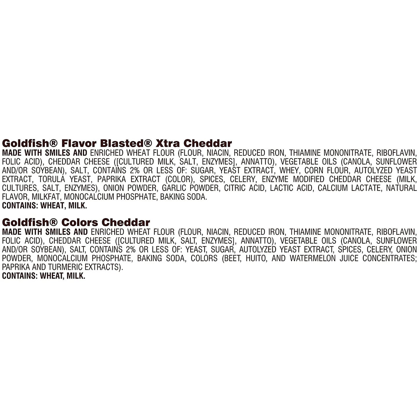 Goldfish Dynamic Duo Colors Crackers, Cheddar & Flavor Blasted Xtra Cheddar Snack Pack, 0.9 Oz, 20-CT Variety Pack Box