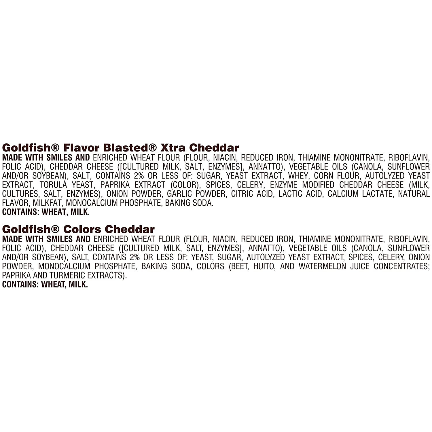 Goldfish Dynamic Duo Colors Crackers, Cheddar & Flavor Blasted Xtra Cheddar Snack Pack, 0.9 Oz, 20-CT Variety Pack Box