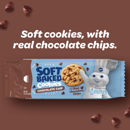 Pillsbury Soft Baked Cookies, Chocolate Chip, 9.53 Oz, 18 Ct