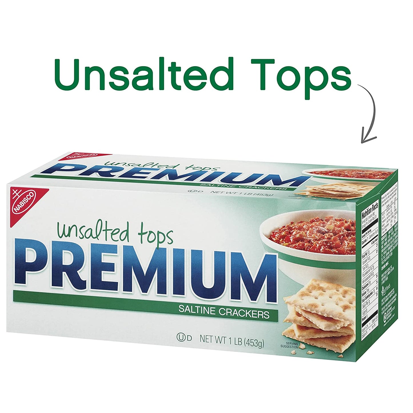 Premium Unsalted Tops Saltine Crackers, 12 - 16 Ounce Boxes (Pack of 12)