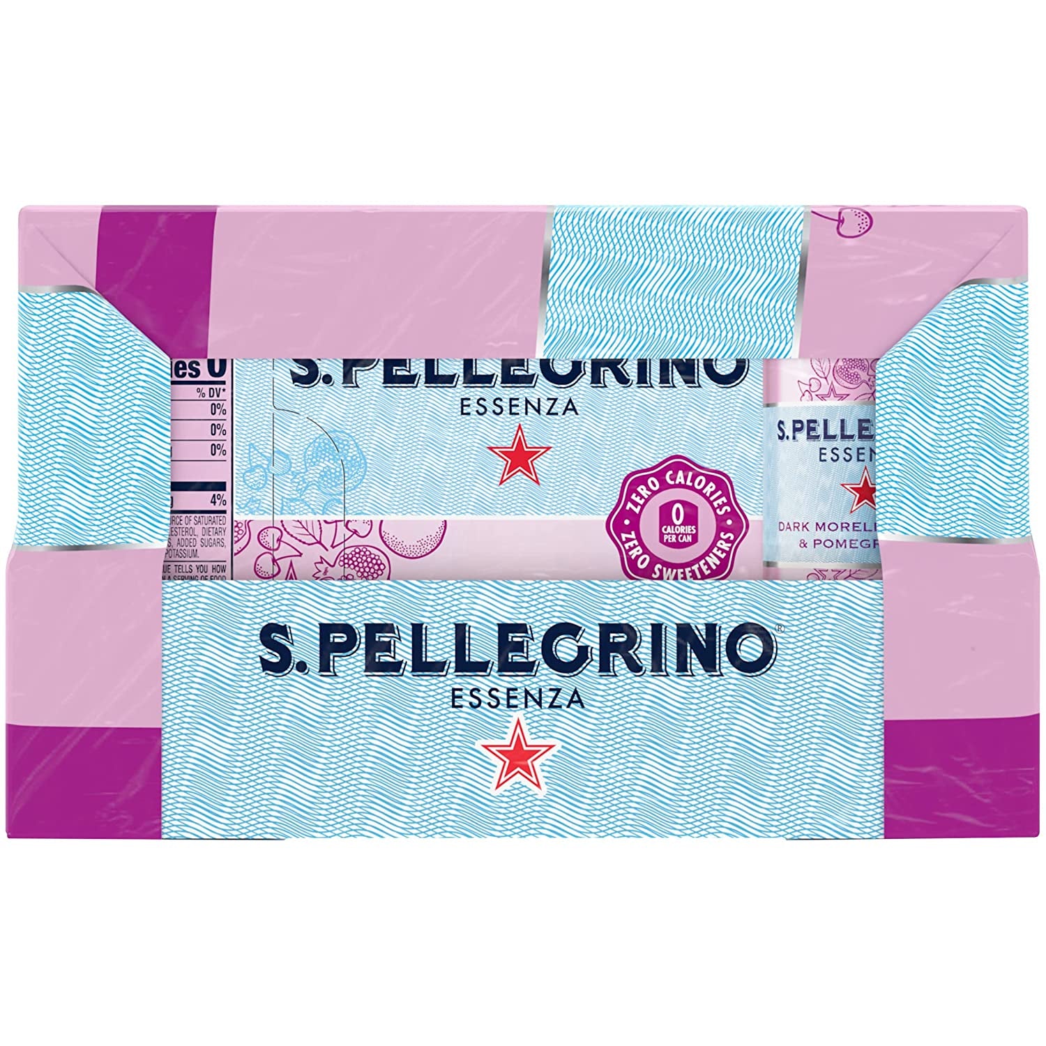 S.Pellegrino Essenza Dark Morello Cherry & Pomegranate Flavored Mineral Water, 11.15 Fl Oz Can (24 Pack)