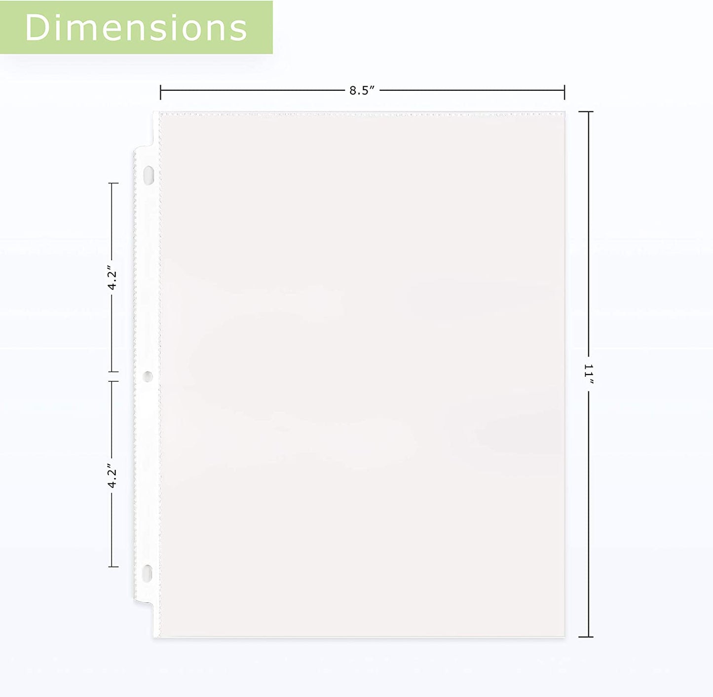 100 Clear Sheet Protectors, 8.5" X 11" Clear Page Protectors for 3 Ring Binder, Plastic Sheet Sleeves, Top Loading Paper Protector with Reinforced Holes, Archival Safe for Documents and Photos