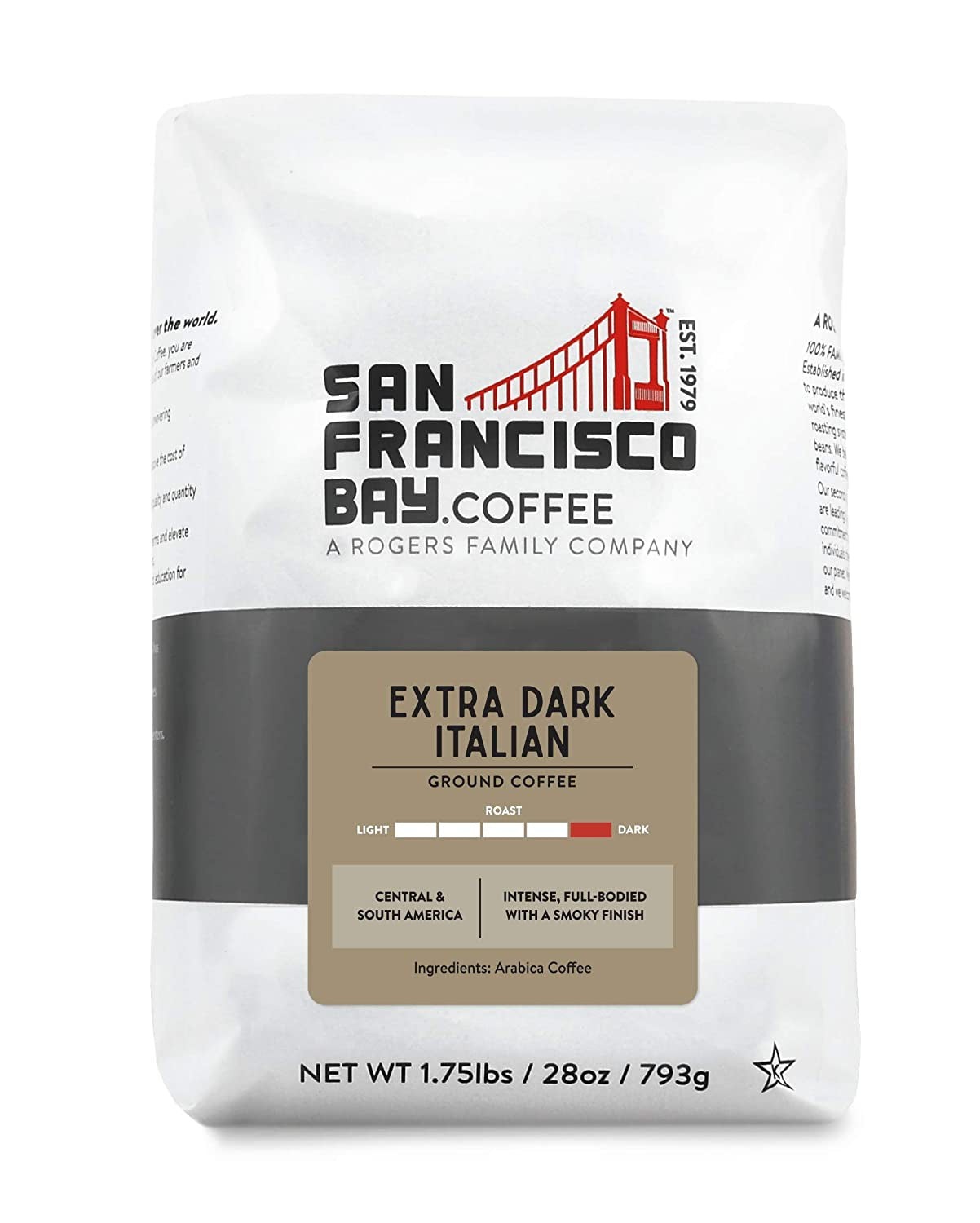 San Francisco Bay Ground Coffee - Extra Dark Italian (28Oz Bag), Dark Roast