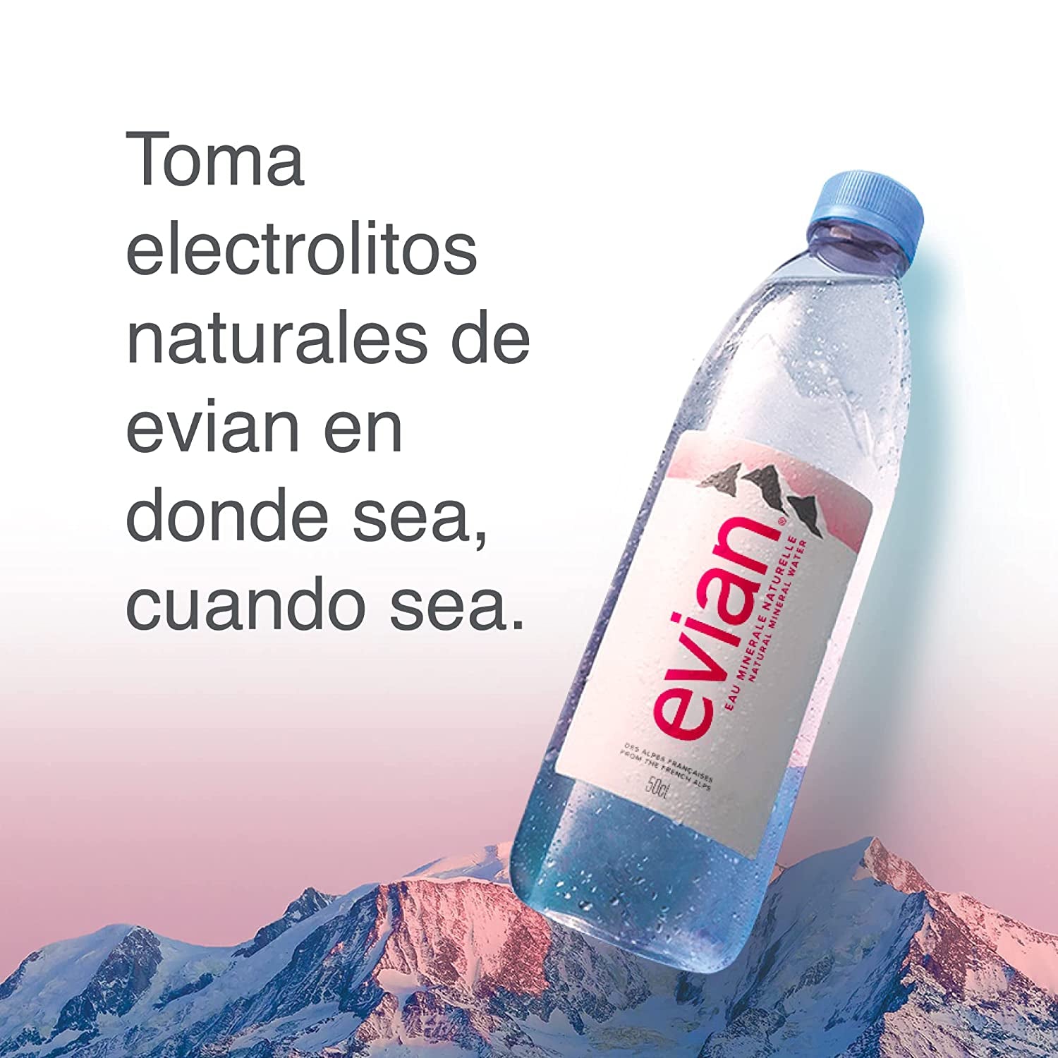 Evian Natural Spring Water 500 Ml/16.9 Fl Oz (Pack of 6), Bottled Naturally Filtered Spring Water in Individual-Sized Bottles