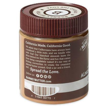 Barney Butter Almond Butter, Chocolate, 10 Ounce Jar, Skin-Free Almonds, No Stir, Non-Gmo, Gluten Free, Keto, Paleo, Vegan