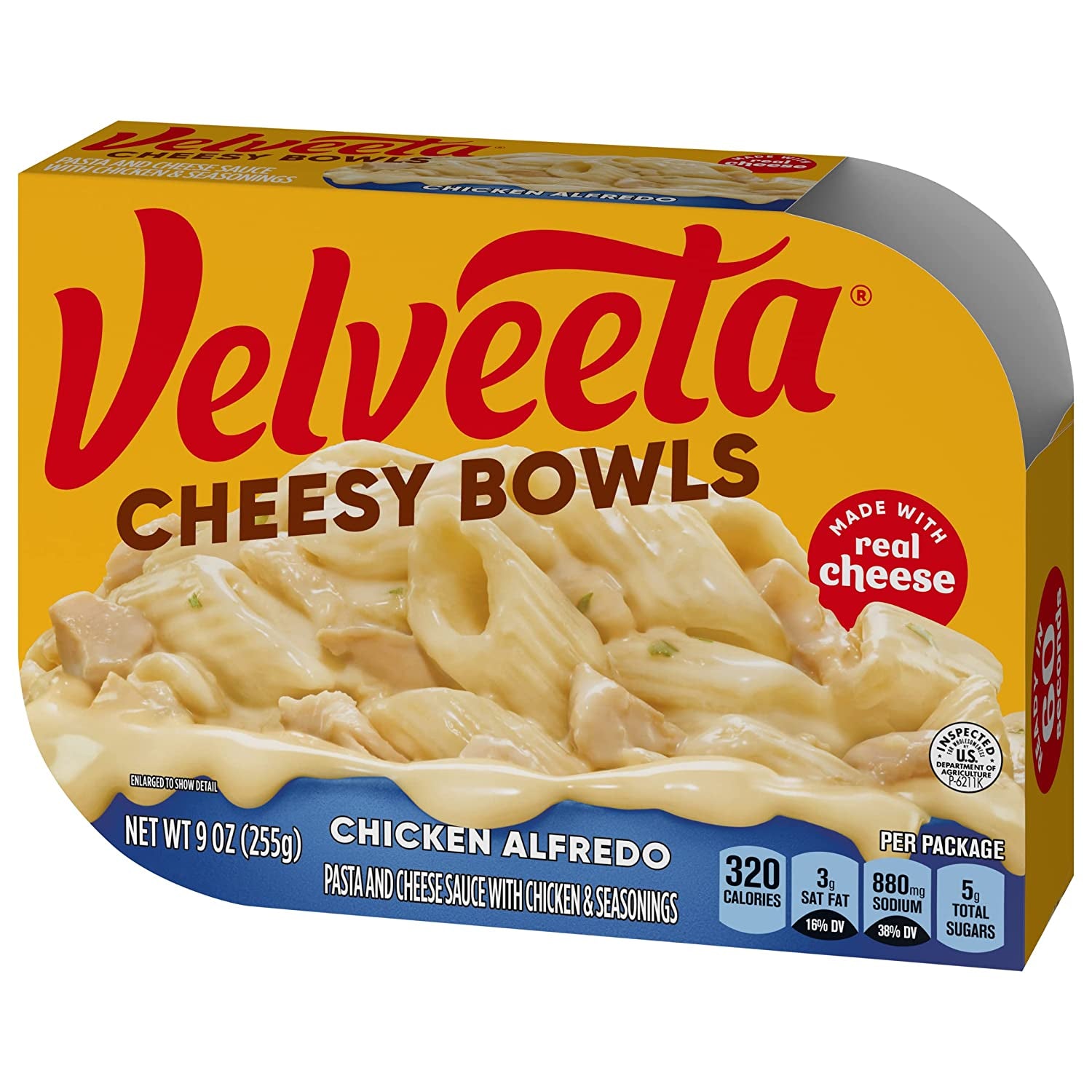 Kraft Velveeta Cheesy Bowls Singles Chicken Alfredo (9 Ox Box)