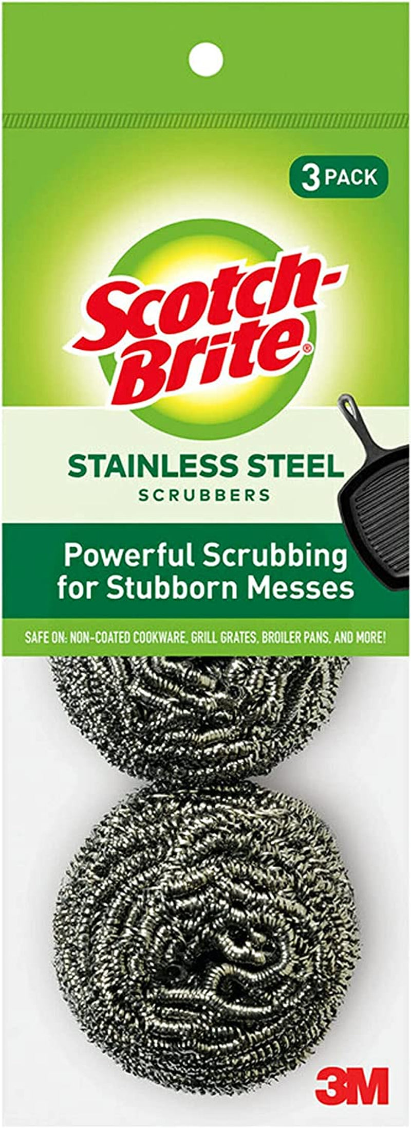 Scotch-Brite Stainless Steel Scouring Pad 214C, Pack of 3