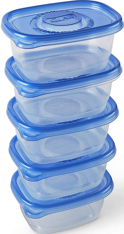 Gladware Soup & Salad Food Storage Containers for Everyday Use | Medium Rectangle Containers for Food Storage | Containers Hold up to 24 Ounces of Food, 5 Count Set