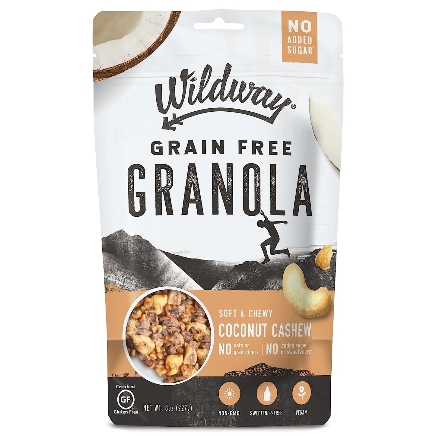 Wildway Keto, Vegan Granola | Coconut Cashew | Certified Gluten Free Granola Breakfast Cereal, Low Carb Snack | Paleo, Grain Free, Non GMO, No Added Sugar | 8Oz