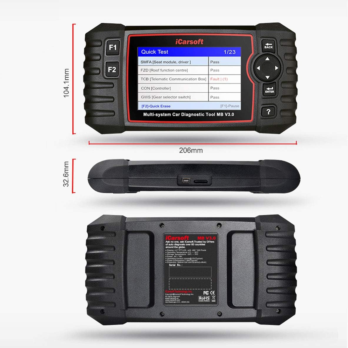 MB V3.0 for Mercedes-Benz/Sprinter/Smart Diagnostic Tool with Auto Vin/Quick Test/Actuation Test