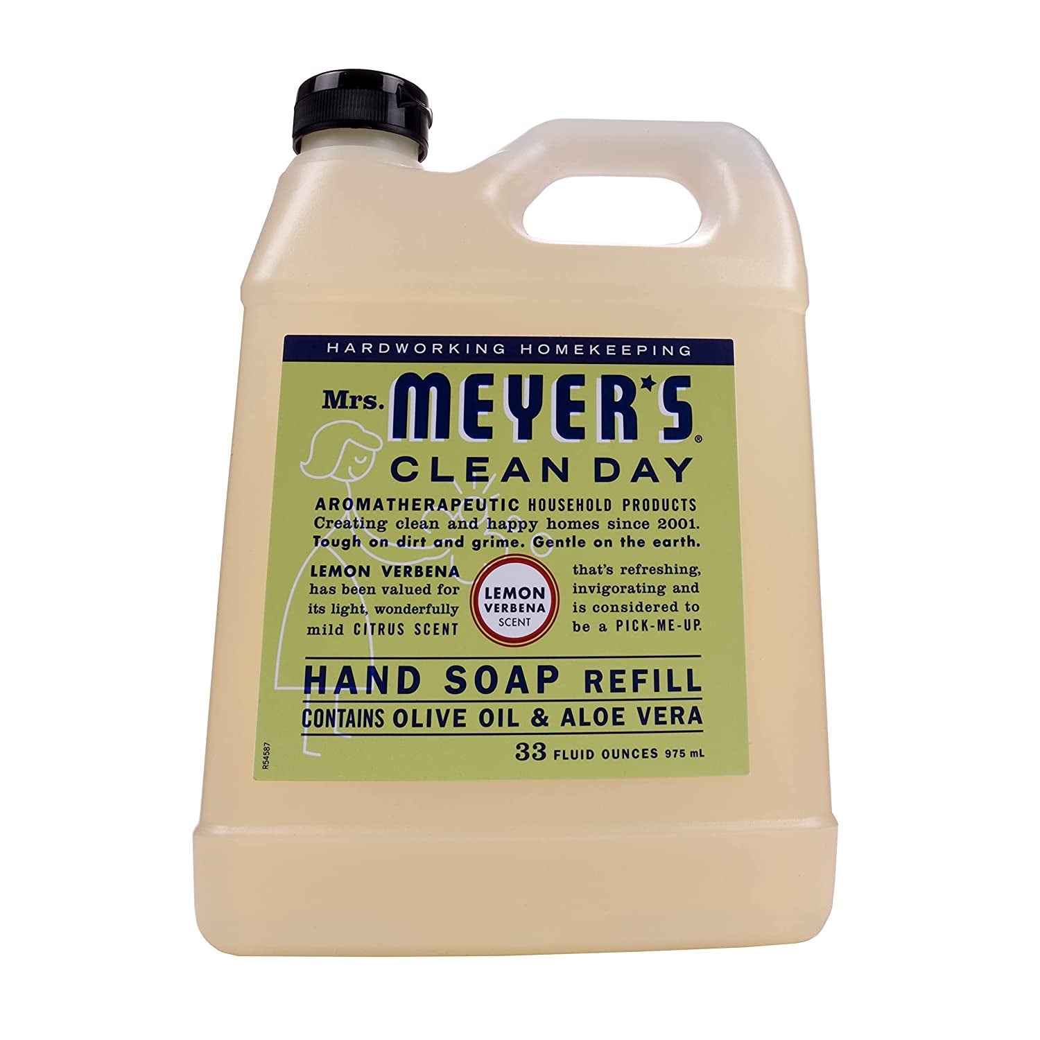 Mrs. Meyer'S Clean Day Liquid Hand Soap Refill, Cruelty Free and Biodegradable Formula, Lemon Verbena Scent, 33 Oz