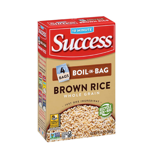 Success Boil-In-Bag Rice, Brown Rice, Quick and Easy Rice Meals, 14-Ounce Box