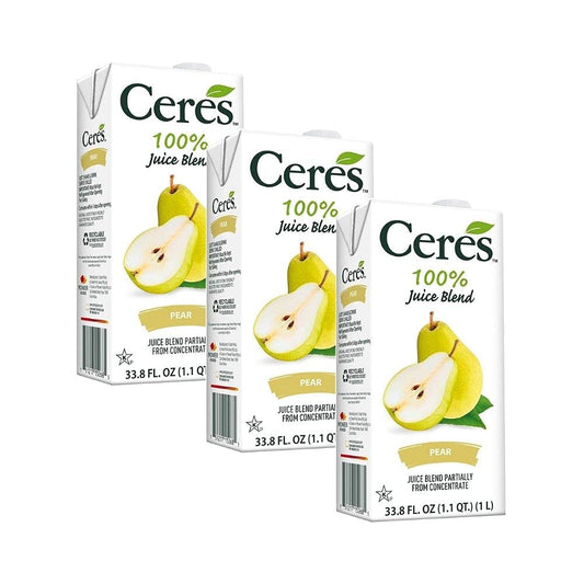 Ceres 100% All Natural Pure Fruit Juice Blend, Pear - Gluten Free, Rich in Vitamin C, No Added Sugar or Preservatives, Cholesterol Free - 33.8 FL OZ