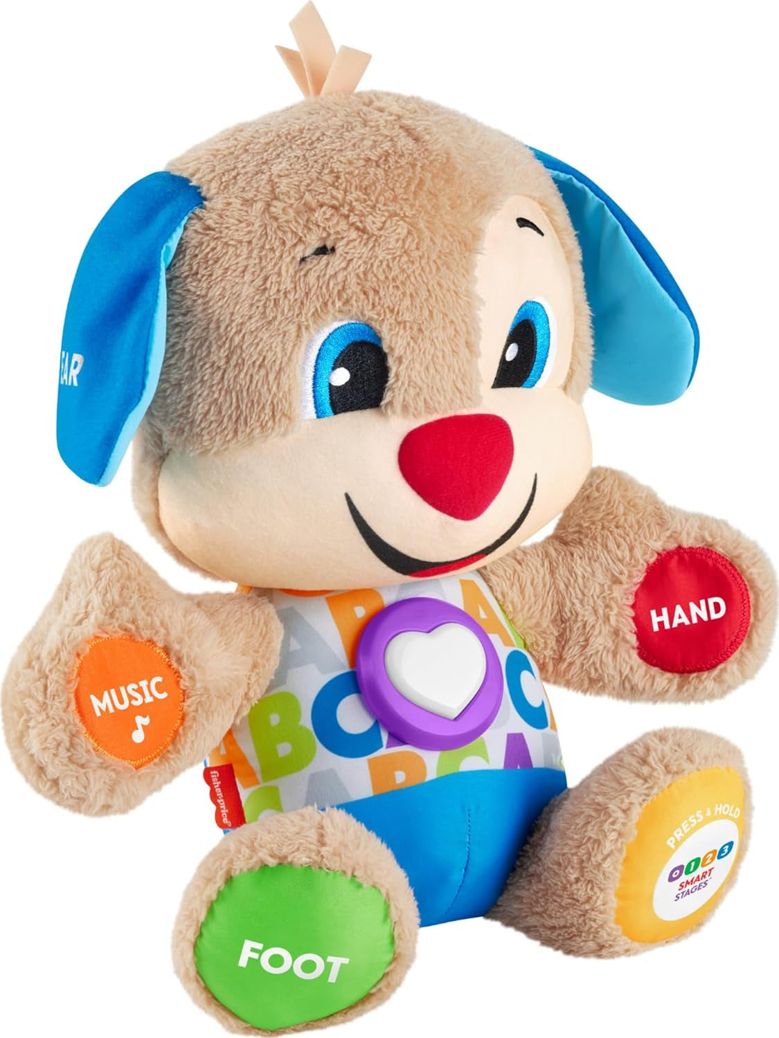 Fisher-Price Laugh & Learn Baby & Toddler Toy Smart Stages Puppy Interactive Plush Dog with Music and Lights for Ages 6+ Months