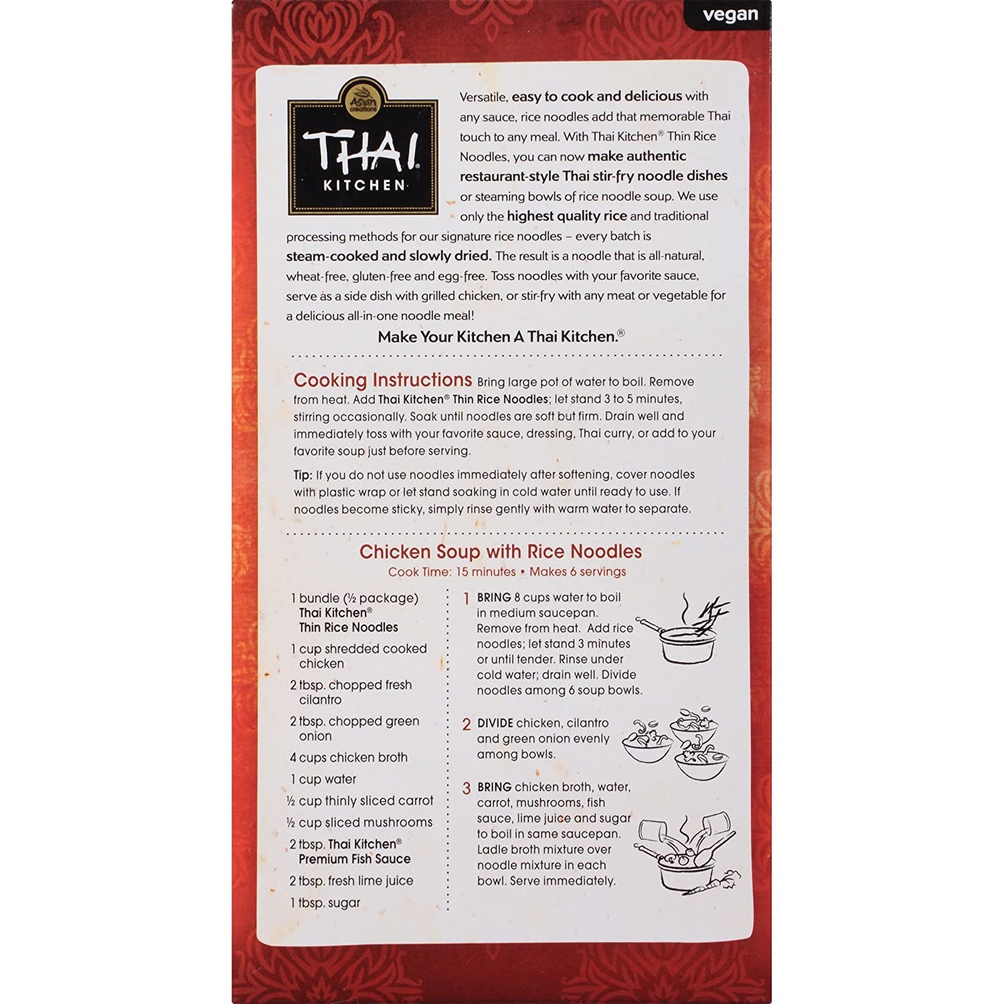 Thai Kitchen Gluten Free Thin Rice Noodles, 8.8 Oz