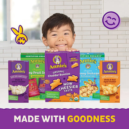 Annie'S Organic Variety Pack, Cheddar Bunnies, Bunny Grahams & Cheddar Squares, 12 Pouches