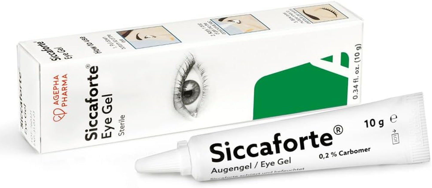 AGEPHA Siccaforte Eye Gel for Dry Eyes | Intensive Dry Eye Gel with Carbomer |Smooth, Moisturising and Healing for Fresh Eyes | Soothes Irritated and Sore Eyes | Suitable for Day Time Use (Pack of 1)